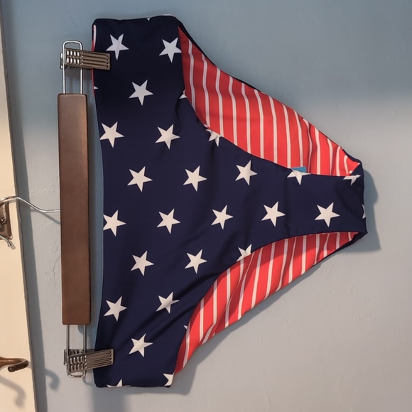 Cupshe American Flag Stars And Stripes Red, White And Blue Bikini Bottom 🇺🇸 - Picture 1 of 7